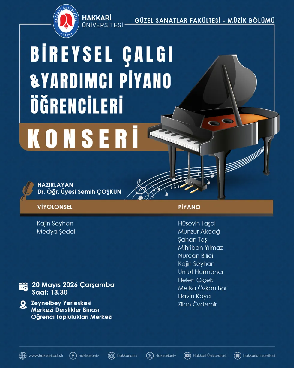 Bireysel Çalgı ve Yardımcı Piyano Öğrencileri Konseri