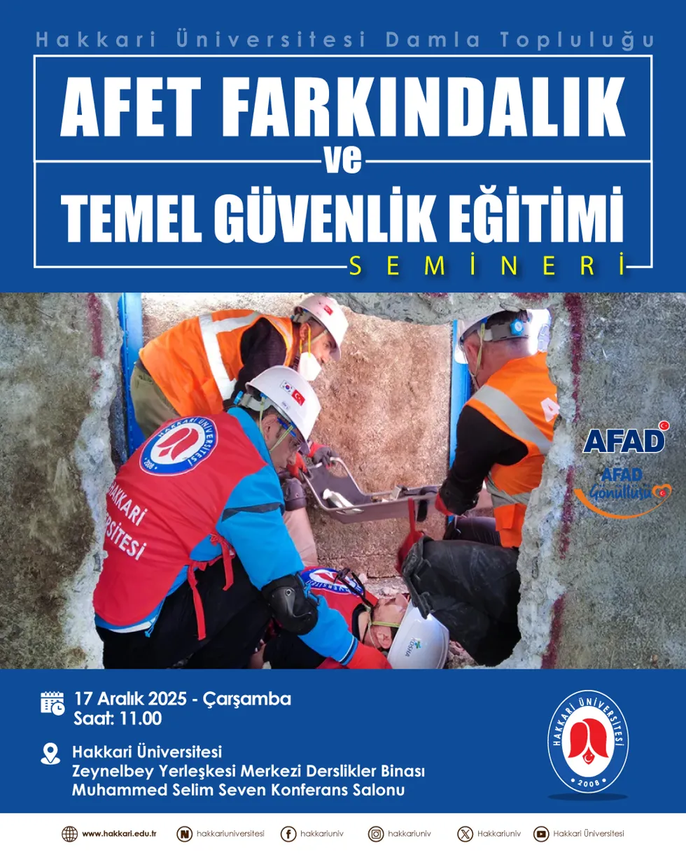 Afet Farkındalık ve Temel Güvenlik Eğitimi Semineri