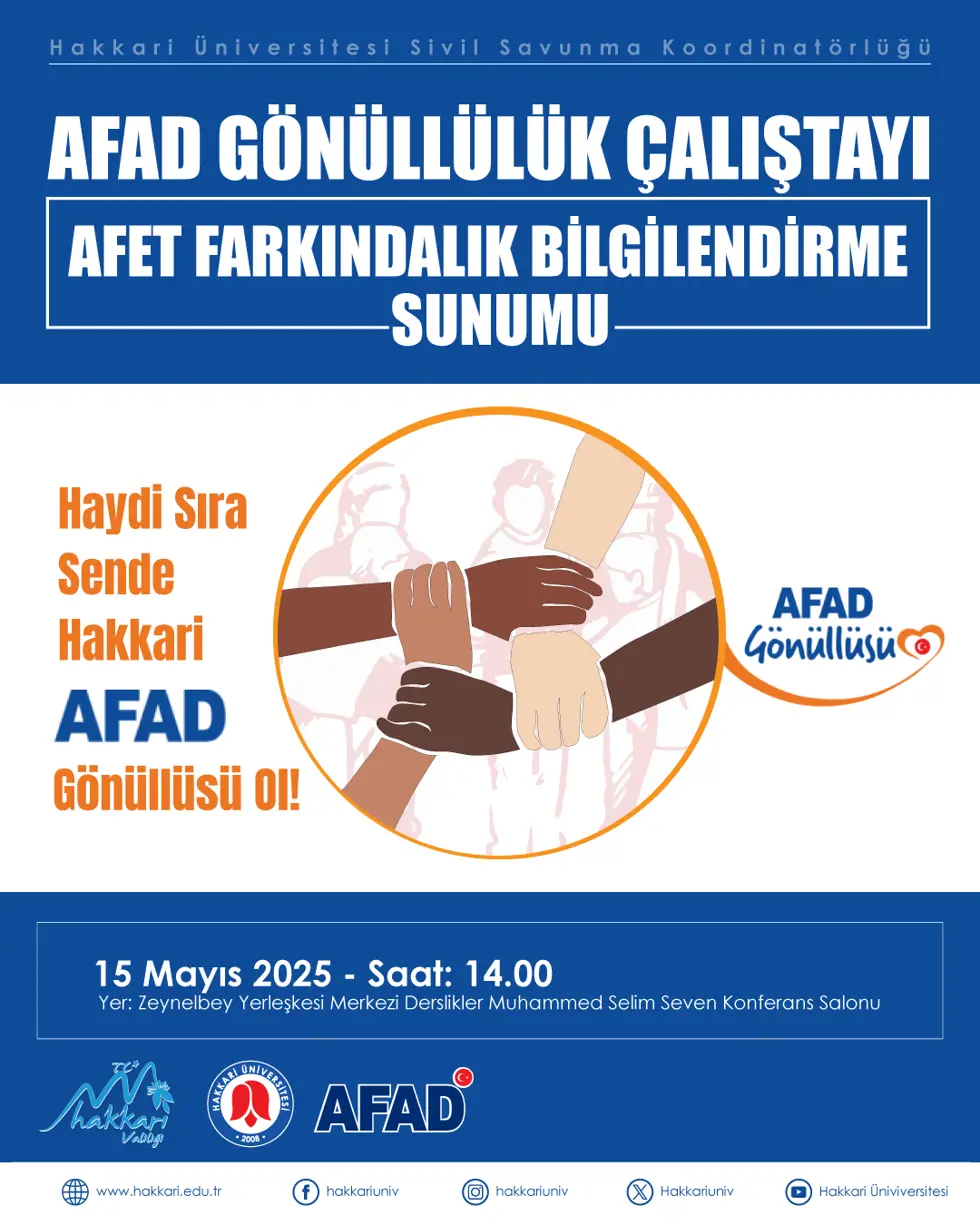 AFAD Gönüllülük Çalıştayı ve Afet Farkındalık Bilgilendirme Sunumu