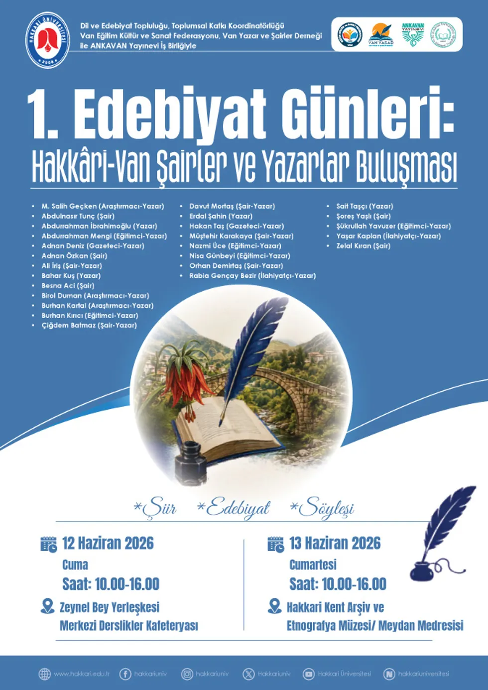1. Edebiyat Günleri: Hakkari-Van Şairler ve Yazarlar Buluşması