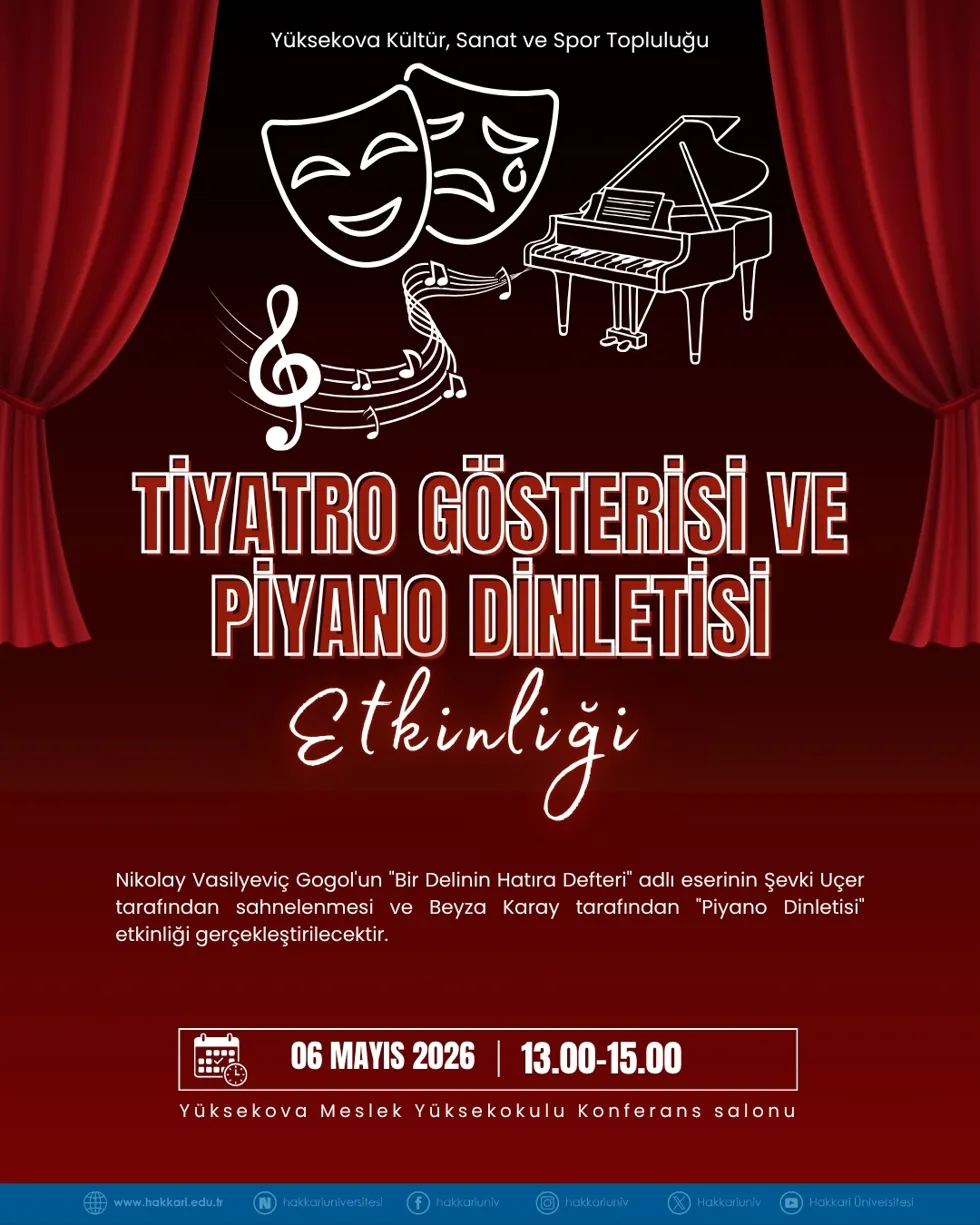 Tiyatro Gösterisi ve Piyano Dinletisi Etkinliği