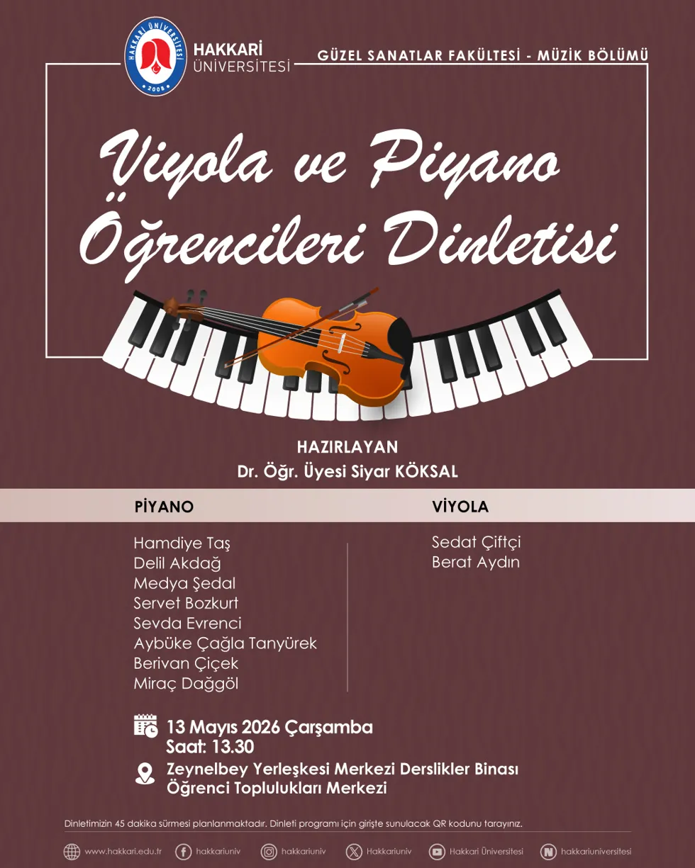 Viyola ve Piyano Öğrencileri Dinletisi