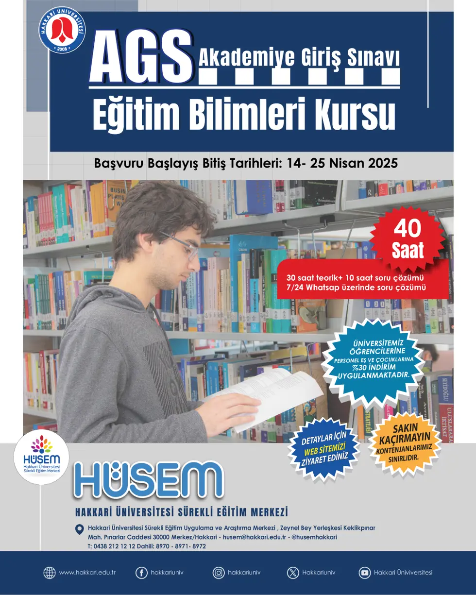 AGS (Akademiye Giriş Sınavı) Eğitim Bilimleri Kursu